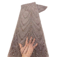 Luxe perlé Net dentelle robe robe de soirée séquence Net fantaisie Tulle ruban perlé dentelle paillettes pour robe de mariée tissus