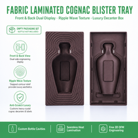 Plateau thermoformé en tissu laminé de qualité supérieure, insert anti-rayures pour coffret cadeau de bouteilles de vin, bière et vodka de luxe