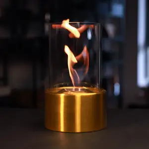 sunbow圆形玻璃独立式壁炉桌面室内火球生活豪华室外火坑生物乙醇壁炉