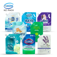 Sachet Doypack en plastique réutilisable à haute barrière avec impression personnalisée et bec verseur pour liquide de lavage, détergent lessive et savon pour les mains