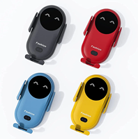 Support de téléphone de voiture à chargement sans fil rapide, fixation sur grille d'aération, à induction automatique, flexible