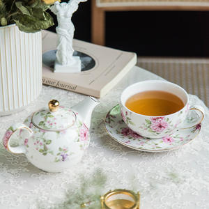 หม้อกาแฟชาเซรามิกห<span class=keywords><strong>ล</strong></span>ากสีสันดีไซน์ดอกไม้สวยงามทนทานต่ออุณหภูมิสูงใช้ในครัวเรือนสำหรับชากาแฟ - Product Image 4