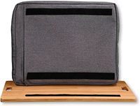 Support portable en bambou pour ordinateur portable avec oreiller amovible Table PC en bois pour bureau à domicile ou chambre à coucher