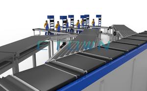 Hoge snelheid assemblagelijn roestvrijstalen kruisband pakket sorteerbaan voor logistiek express pakket sortering - Product Image 5