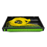 Splitter PLC Serat Optik 1U 19" 1x16/1x32 Panel Patch Rak untuk Pemasangan di Rak Konektor SC/APC 1260-1650nm FTTH DYS