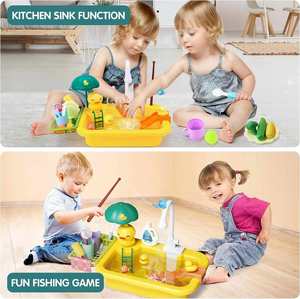 Évier de cuisine électronique éducatif pour enfants, jouet de jeu de rôle pour la vaisselle - Product Image 6