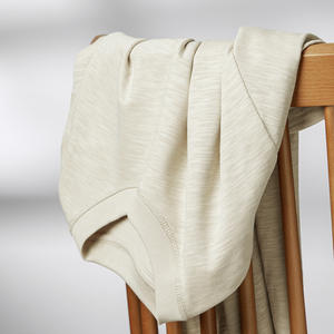 Camiseta Casual de Cuello Redondo para Hombre, Manga Corta, Color Sólido, Mezcla de Bambú y Algodón, 300gsm, Corte Holgado - Product Image 2