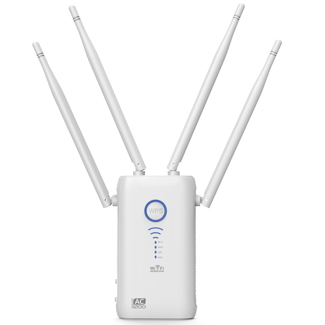 1200Mbps Winstars CE RoHS  4 Antennas Strong Stable Signal Wireless WiFi Extender Repeater Wifi Repeater
