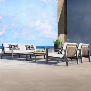 Outdoor <b>Lounge</b> Furniture Set Luxury Garden Teak Wood Rattan Wove Outdoor Furniture - Product Image 2
