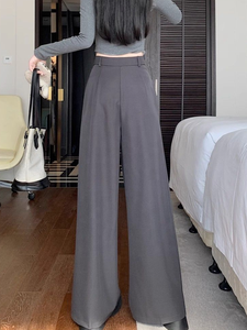 Pantalons larges pour femmes, nouvelles arrivées été 2025, pantalons droits amples et drapés haut de gamme pour petites silhouettes - Product Image 5