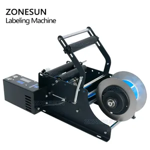 Máy dán nhãn tự động bán tự động ZONESUN để bàn nhỏ cho chai rượu, lon thiếc, lọ, chai tròn - Product Image 4