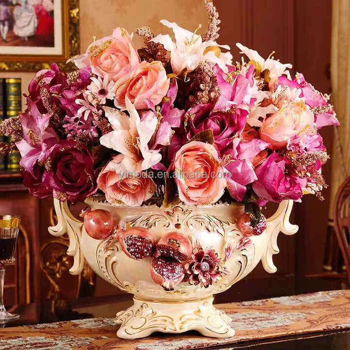 Antique Style Decoration - Luxury Rose Pink Ceramic Vase 