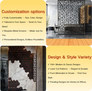 Pannello Divisorio Interno Personalizzato in Stile Retrò, in Acciaio Inossidabile, Lussuoso, Impermeabile, Durevole, Separatore per Ambienti Multifunzionale - Product Image 6