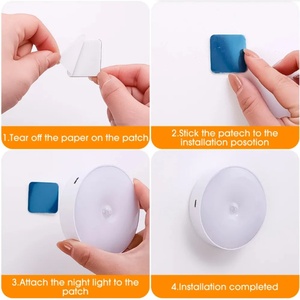 Double Colors <b>Motion</b> <b>Sensor</b> <b>Light</b> Round Safe <b>Light</b> Cordless Magnetic Induction Lamp for Kids Room Bed Room Stairs Cabinet - Product Image 6