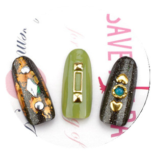 SunelPort - Plato Giratorio <span class=keywords><strong>de</strong></span> 12 Compartimentos para Manicura, Joyería 3D, Remaches Metálicos, Diamantes Planos Dorados, Gotas, Triángulos, <span class=keywords><strong>Puntos</strong></span>, Rectángulos, Adornos Geométricos Brillantes - Product Image 2