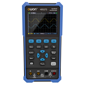 Oscilloscope numérique portable 3-en-1 HDS272, multimètre, générateur de formes d'onde, 2 canaux, 250MSa/s, écran LCD 3,5 pouces, 70 MHz - Product Image 1