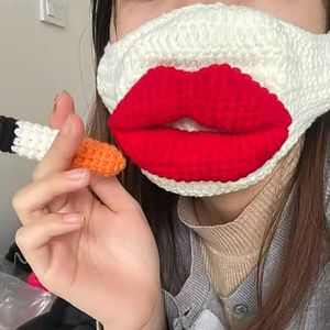 Divertido Conjunto <span class=keywords><strong>de</strong></span> 3 Piezas: Gorro <span class=keywords><strong>de</strong></span> Punto Unisex <span class=keywords><strong>de</strong></span> Algodón con Diseño <span class=keywords><strong>de</strong></span> Labios Rojos, Gafas y Cigarrillo, Novedoso y Grueso con Labios <span class=keywords><strong>de</strong></span> Salchicha - Product Image 2