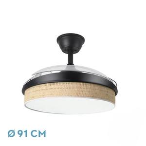 Ventilador de CC de 72 W con 3 Aspas, 7200 lm, 3000-4000-6000k, Control Remoto, Memoria y Temporizador para Climatización y Decoración. - Product Image 1