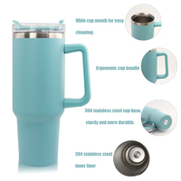 Bouteille d'eau en acier inoxydable à double paroi isolée sous vide personnalisée de 40 oz avec couvercle verrouillable, thermos de voyage sportif