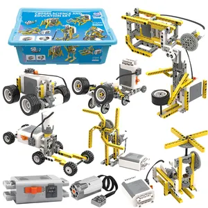 420 pièces Kit d'éducation scientifique scène construction mécanique organisation blocs de construction bricolage jouets enfant