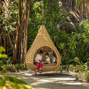 Muebles de Jardín Modernos, Silla Colgante de Mimbre con Forma de <span class=keywords><strong>Nido</strong></span> de Pájaro para Piscina de <span class=keywords><strong>Hotel</strong></span>, Playa, Tumbona para Exteriores - Product Image 5