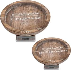 Bandeja de Servir Rústica de Madera - Portavelas, Decoración Redonda para Mesa de Centro, Centro de Mesa para el Hogar (11.14 Pulgadas) - Product Image 3
