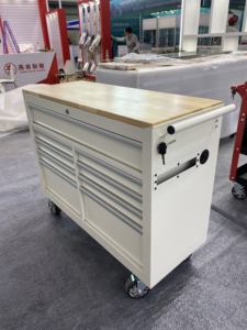 9 दराज मोबाइल उपकरण कैबिनेट नाई की दुकान कैबिनेट वर्क ट्रॉली के साथ लकड़ी के शीर्ष रोलिंग उपकरण कैबिनेट के साथ - Product Image 2