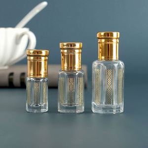 3ml 6ml 12ml Empty Attar Arabian Oud Perfume Glass Octagon <b>Bottles</b> <b>Plastic</b> Cap Hot Stamped Surface Custom Logo Clear/Black/White - Product Image 5