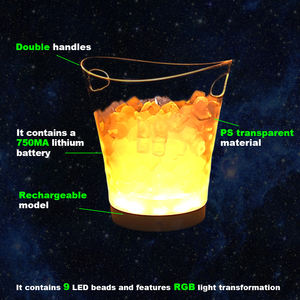 Aspetto elegante raffreddamento rapido trasparente <span class=keywords><strong>Led</strong></span> luminoso giardino secchiello per il ghiaccio bar cena champagne vino secchiello per il ghiaccio - Product Image 4