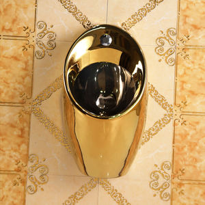 โถปัสสาวะเซรามิกเคลือบทองประเภทเซ็นเซอร์ติดผนังโถปัสสาวะสีทองและสีเงินสำหรับโรงแรม - Product Image 3