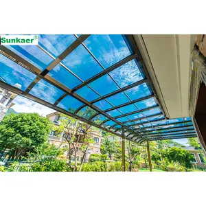 Beste Wahl hohe Schneelastung Polycarbonat-Abdeckung Dach wasserdichte Terrasse Sonnenblende Pvc Patio-Abdeckung im Freien Dach Zelt Vordach