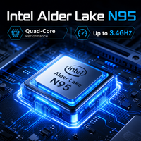 Ordinateur portable professionnel neuf de 15,6 pouces Full HD IPS avec processeur Intel N95 3,4 GHz, Windows 11 Home et stockage SSD