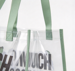 Custom Printed Transparent PVC Tote <b>Bag</b> Stadium Approved Reusable Concert Event <b>Clear</b> Tote <b>Bag</b> With Fabric Handle - Product Image 2