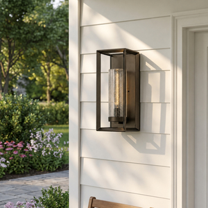 Elegant Seeded Glass Outdoor <b>Wall</b> <b>Light</b> Bronze Metal <b>Wall</b> <b>Sconce</b> For Villa Entryway Courtyard Patio Lighting - Product Image 2