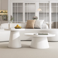 Table basse chic style crème, table d'appoint minimaliste en fer, ensemble de tables à thé pour salon B&B