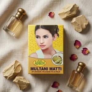 Masque facial en poudre Afrin Multani Matti pour une peau éclatante, argile naturelle Fullers Earth, nettoyant facial pour hommes et femmes, 100g - Product Image 4