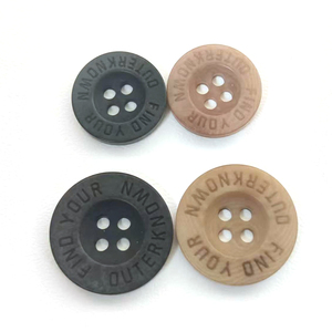 Botones de marfil ecológicos con logotipo personalizado de gama alta, botones de abrigo de traje de cuatro agujeros - Product Image 4