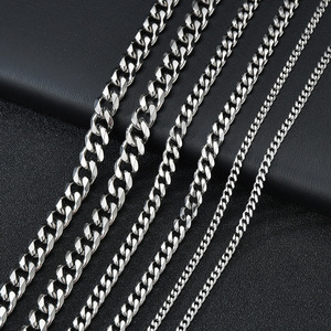 Collier <span class=keywords><strong>Gourmette</strong></span> en Acier Inoxydable Vente en Gros Fermoir <span class=keywords><strong>Homme</strong></span> Femme Plaqué <span class=keywords><strong>Or</strong></span> <span class=keywords><strong>18K</strong></span> PVD Plat Chaîne Acier Inoxydable - Product Image 3