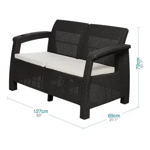Sala De Jardin Terraza esterno Tipo Ratan 4 Puestos Mq - Product Image 4