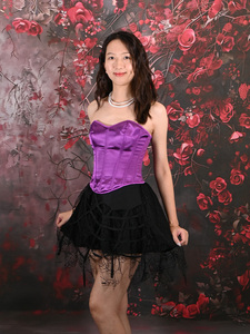 Corsé Morado de Satén para Mujer, Estilo Urbano, Transpirable, con Control Firme, Top Corto con Cordones para Alivio del Dolor de Espalda - Product Image 6