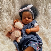 Muñeca Reborn Loulou Awake de 19 Pulgadas con Cabeza y Extremidades de Silicona, Cuerpo de Tela, Cabello Injertado a Mano y Diseño de Venas para Niñas