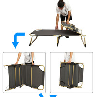 Lit pliant simple et confortable en métal et bois massif, idéal pour la pause déjeuner au bureau – Approvisionnement direct usine