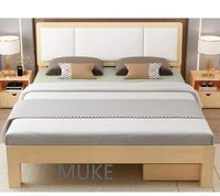 YQ JENMW Lit double en bois massif moderne simple lit domestique économique
