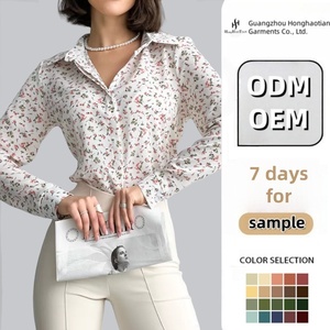 ODM OEM Tùy Chỉnh Hoa Phụ Nữ Của Áo Sơ Mi Thời Trang Giản Dị Văn Phòng Áo Cánh - Product Image 1
