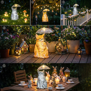 Decoración de Gato con Luces LED Solares para Jardín, Pequeña, Resistente al Agua, Certificada por CE, RoHS y FCC, Ideal para Regalos de Supermercado, Jardín y Festividades - Product Image 4