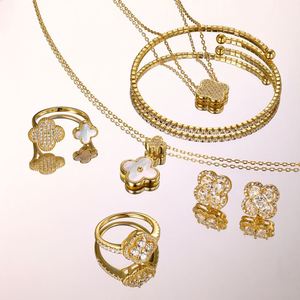 Spring Blossom Four-leaf Clover Bracelet S925 Silver Link Chain 5A Zirconia Stone Fine Fashion Jewelry <b>Charm</b> <b>Bangle</b> & Bracelets - Product Image 1