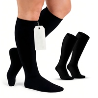 Chaussettes de compression respirantes en bambou, hauteur genou, anti-humidité, service OEM, 15-20 mmHg
