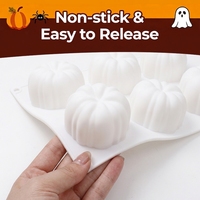 Moule à gâteau en silicone SILIKOLOVE Factory, 6 cavités, forme citrouille d'Halloween, LFGB Platinum, sans BPA, 100% silicone alimentaire, pour mousse et pâtisserie