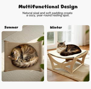 Grand hamac en bois massif pour chat et <span class=keywords><strong>chien</strong></span> avec marchepied amovible, lit pour chat d'intérieur et d'extérieur - Product Image 3