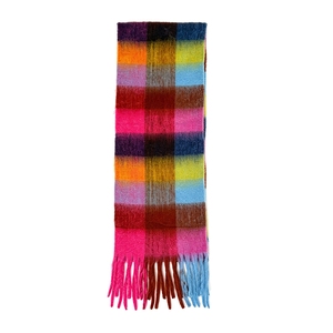 Wholesale Women's 100+ Colors Oversized Plaid Winter Scarf Soft <strong>Warm</strong> Thick Fluffy <strong>Shawl</strong> <strong>Wrap</strong> with Tassels - Product Image 6